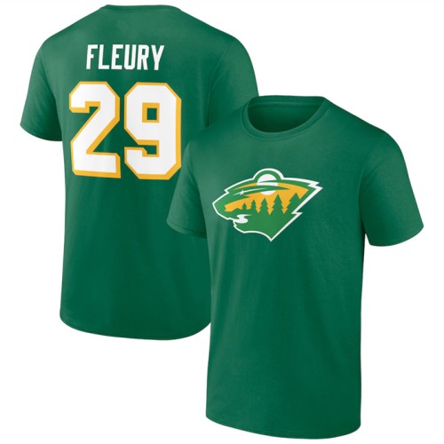 Men's Minnesota Wild #29 Marc-Andre Fleury Green T-Shirt